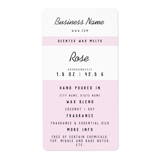 Custom Wax Melt Labels (Front)