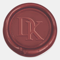 Custom Wax Seal Wine Red Monogram Wedding