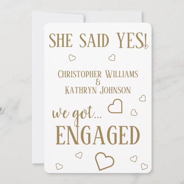 Custom We Got Engaged Announcement (Front)