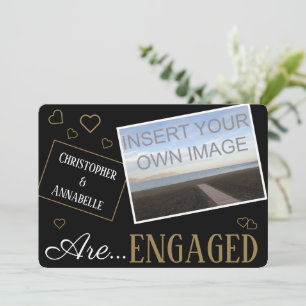 Custom We Got Engaged Announcement Photo