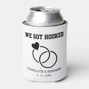 Custom  We Got Hooked Wedding Can Cooler