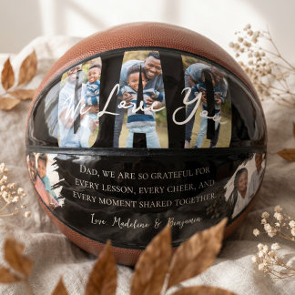 Custom We Love You Dad Photo Father’s Day Gift Basketball