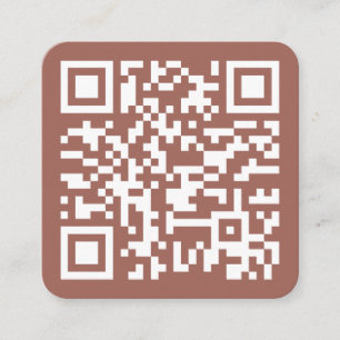 Custom Website QR Code Company Logo Rust Brown Square Business Card