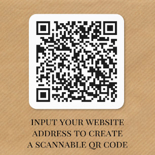 Custom Website QR Code Square Sticker