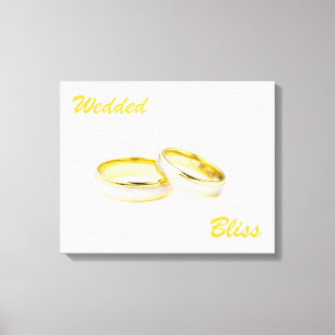 Custom Wedded Bliss Rings Wrapped Canvas