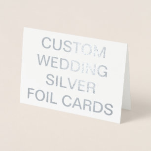 Custom Wedding 7x5 Personalised Silver Foil Cards