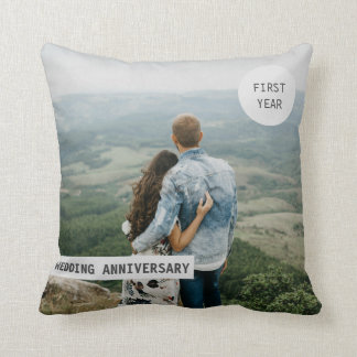 Custom Wedding Anniversary First Year Custom Photo Cushion