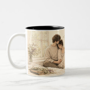 Custom wedding anniversary gifts create your own Two-Tone coffee mug