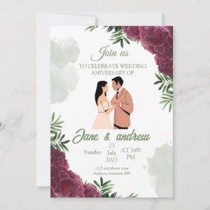 Custom Wedding Anniversary Invitation