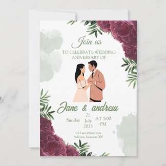 Custom Wedding Anniversary Invitation