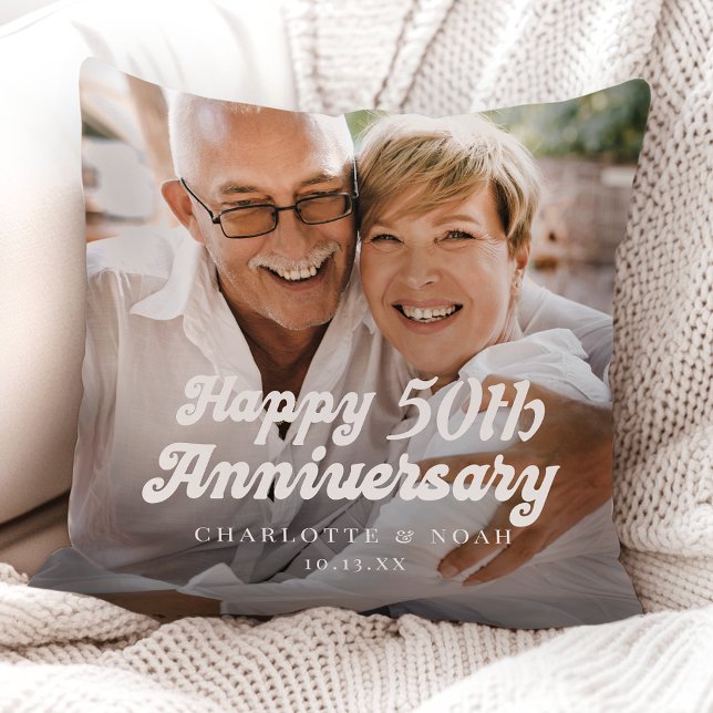 Custom Wedding Anniversary Photo Cushion (Creator Uploaded)