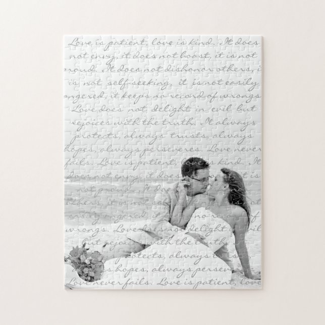 Custom Wedding Anniversary Photo Gift Jigsaw Puzzle (Vertical)