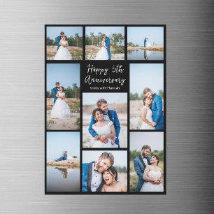 Custom Wedding Anniversary Photo Magnet Card