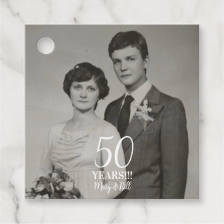 custom wedding anniversary photo modern favour tags