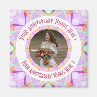 Custom Wedding Anniversary Purple Photo Greeting