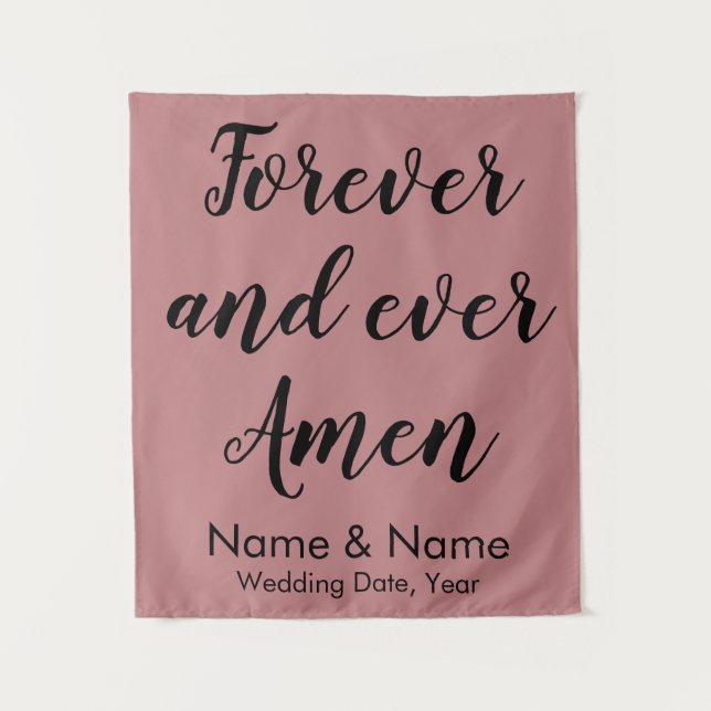 Custom Wedding Backdrop for Ceremony Forever Ever Tapestry (Front)