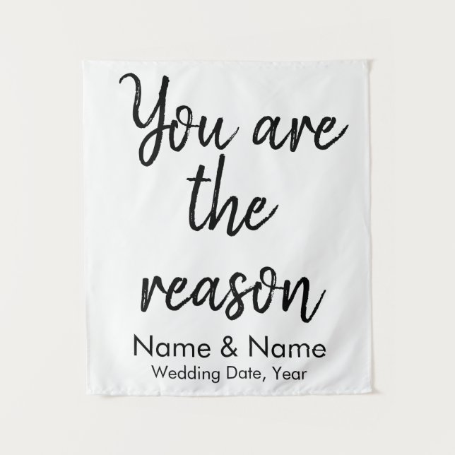 Custom Wedding Backdrop for Reception on a budget Tapestry (Front)