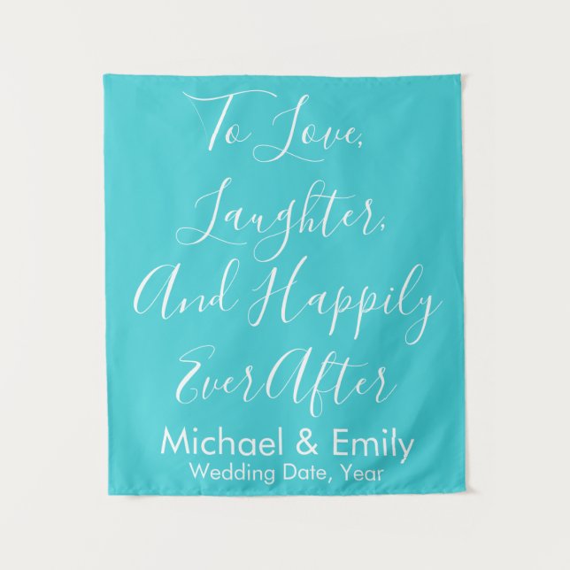 Custom Wedding Backdrop, Rustic Reception Banner Tapestry (Front)