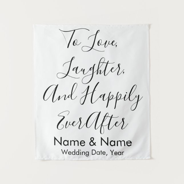 Custom Wedding Backdrop, Rustic Reception Banner Tapestry (Front)