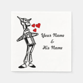 custom Wedding Batchlorette Wizard of Oz Tin Man Napkin