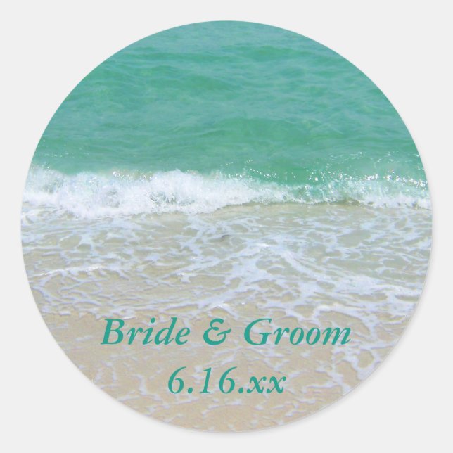 Custom Wedding Beach Favour Stickers (Front)