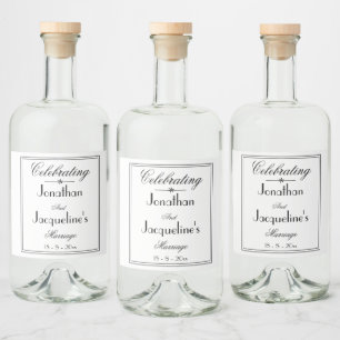 Custom Wedding Bride Groom Liquor Bottle Labels