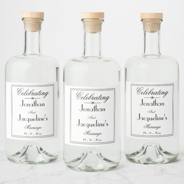 Custom Wedding Bride Groom Liquor Bottle Labels (Bottles)