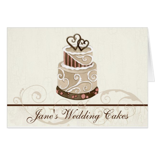 Custom Wedding Cake Modern Dot Stripe Swirls (Front Horizontal)