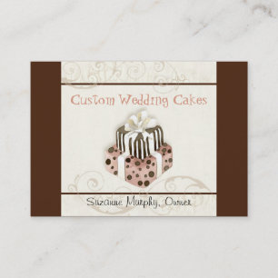 Custom Wedding Cake Modern Dot Stripe Swirls Business Card