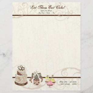 Custom Wedding Cake Modern Dot Stripe Swirls Customized Letterhead