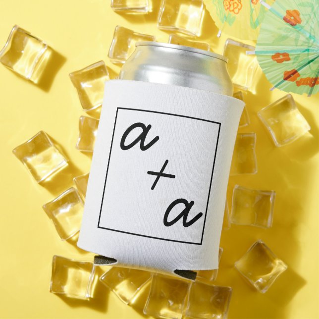 Custom Wedding Can Coolers, Personalised Monogramm Can Cooler (In Situ Summer)