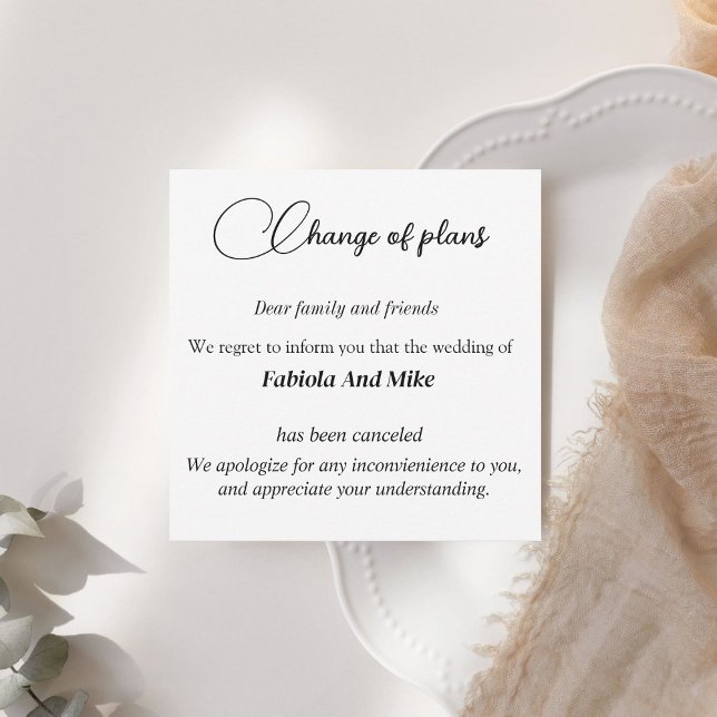  Custom wedding cancellation announcement card  (Creator Uploaded)