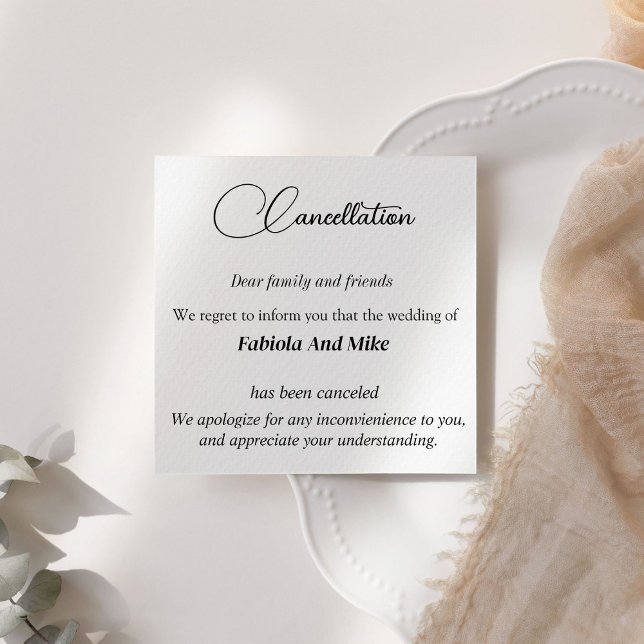  Custom wedding cancellation announcement card  (Creator Uploaded)