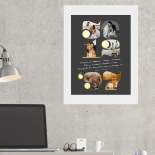 Custom Wedding Date And Love Quote Modern Stylish Foil Prints