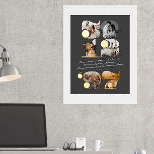 Custom Wedding Date And Love Quote Modern Stylish Foil Prints