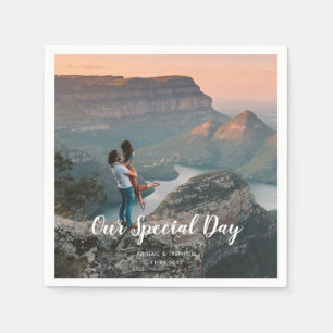 Custom Wedding Day Photo Napkin