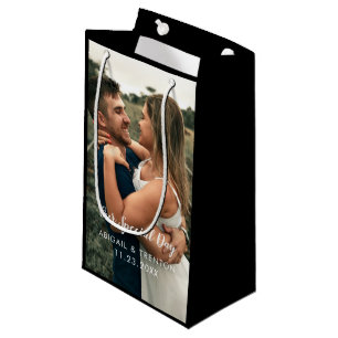 Custom Wedding Day Photo Small Gift Bag