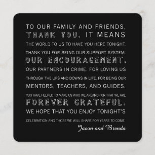 Custom Wedding Day Thank You Cards black and white