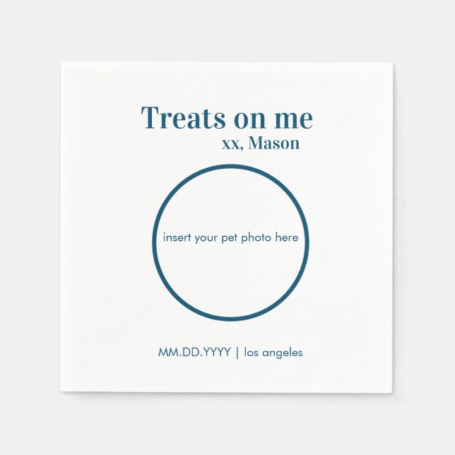 Custom Wedding Dessert Napkin Dog/Cat/Pet (Front)