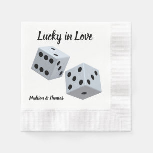 Custom Wedding Dice Lucky in Love Napkin