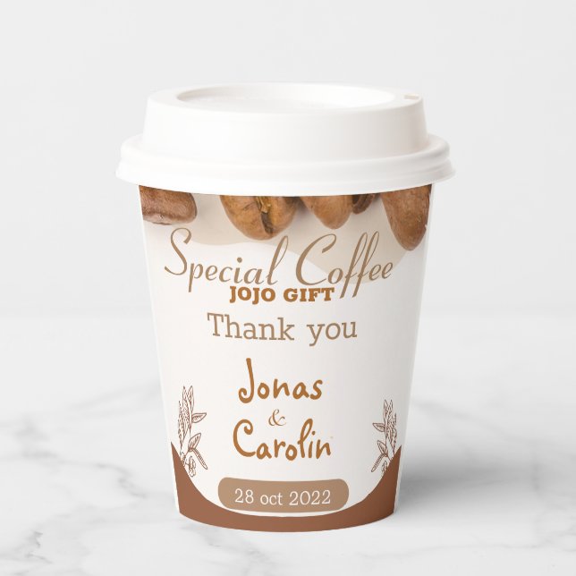 Custom wedding Elegant professional design coffee  Paper Cups (Front)
