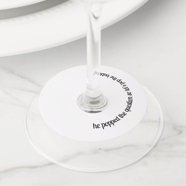 Custom Wedding Engagment Party Wine Glass Tag (Close Up)