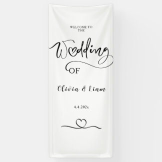 Custom Wedding Fabric Sign, Linen Wedding Welcome Banner