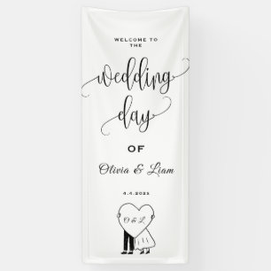 Custom Wedding Fabric Sign, Linen Wedding Welcome Banner
