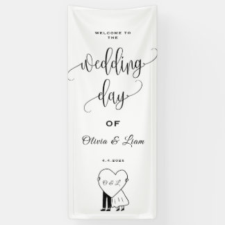 Custom Wedding Fabric Sign, Linen Wedding Welcome Banner