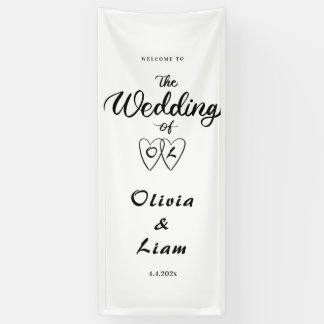 Custom Wedding Fabric Sign, Linen Wedding Welcome Banner