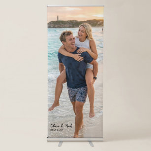 Custom Wedding Fabric Sign, Linen Wedding Welcome Retractable Banner
