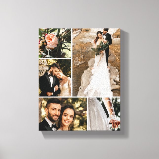 Custom Wedding Family Photo Collage  Canvas Print (Front)