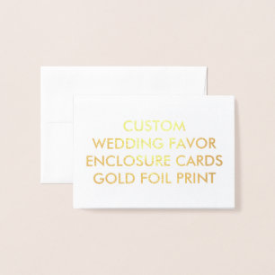 Custom Wedding FAVOR ENCLOSURE CARDS - GOLD PRINT