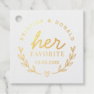 Custom Wedding Favour Her Favourite Classic Round Tags